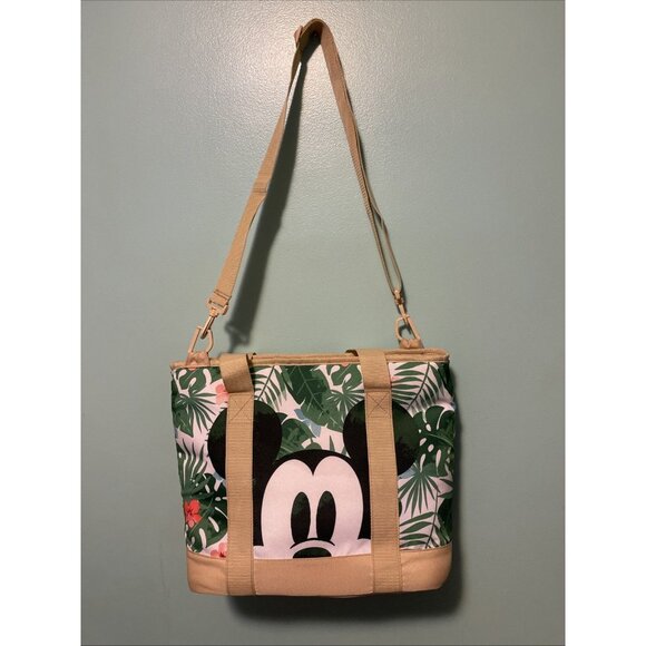 Disney Mickey Minnie Tropical Insulated Tote Bag Waterproof NWOT Adjustable - Picture 1 of 13